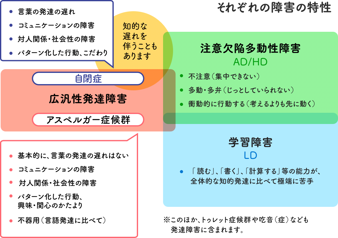 それぞれの障害の特性